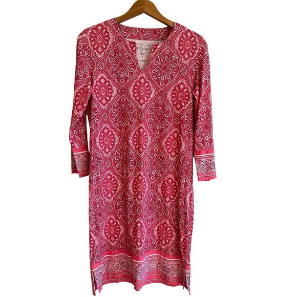 Coolibar Women Oceanside Tunic Dress Size S Pink UPF 50+ Beachy Vacation Coverup - Picture 1 of 12